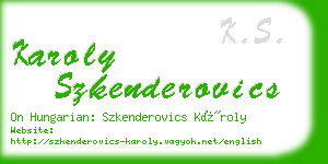 karoly szkenderovics business card